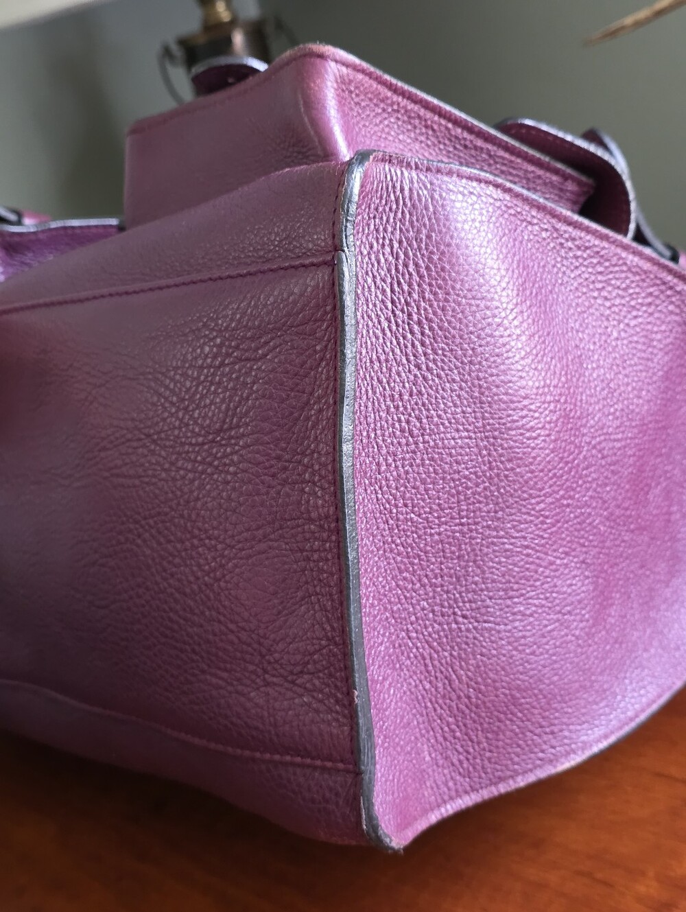 Mulberry Roxanne Purple Darwin Leather Satchel Shoulder Bag Gold Hardware Y2K - Picture 10 of 16